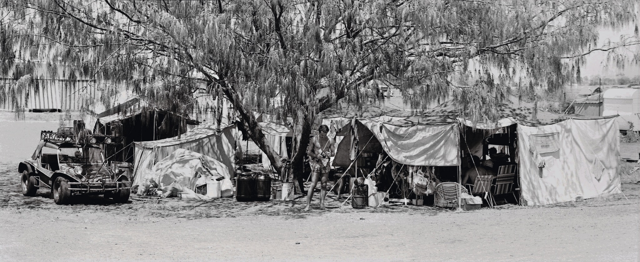 The turtle research base camp at Mon Repos in 1976